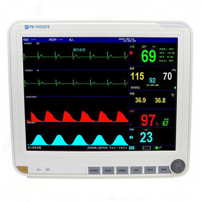 15 Inch Display Multi Parameter Patient Monitor with 6 Standard parameters: ECG, RESP, NIBP, SPO2, 2-TEMP, PR/HR