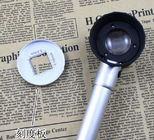 Mini Handheld Magnifier Portable Led Microscope Optical Glass Lens with 2cm Ruler Inside