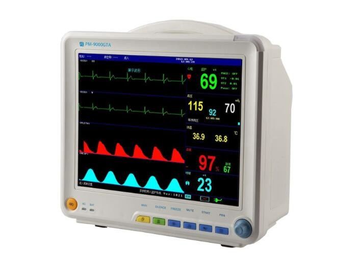 12.1 Inch High Resolution Color LCD Patient Monitor With 6 Standard Parameters ECG, RESP, NIBP, SPO2, 2-TEMP, PR/HR