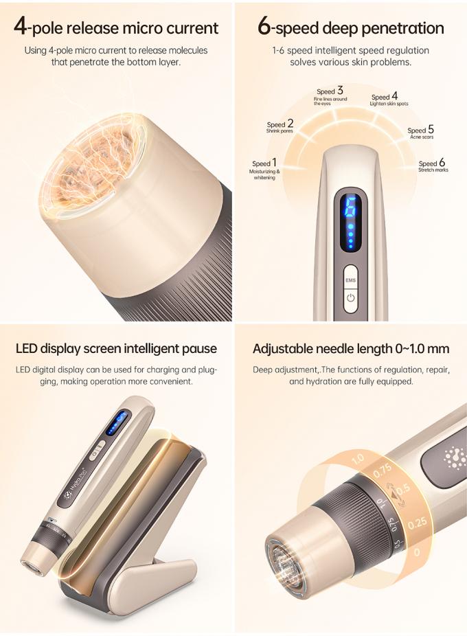 Latest 4-Pole EMS Automatcal Serum Applicator Hydra Pen H5 Face Skin Derma Microneedling Pen Essence Collagen Regeneration 5