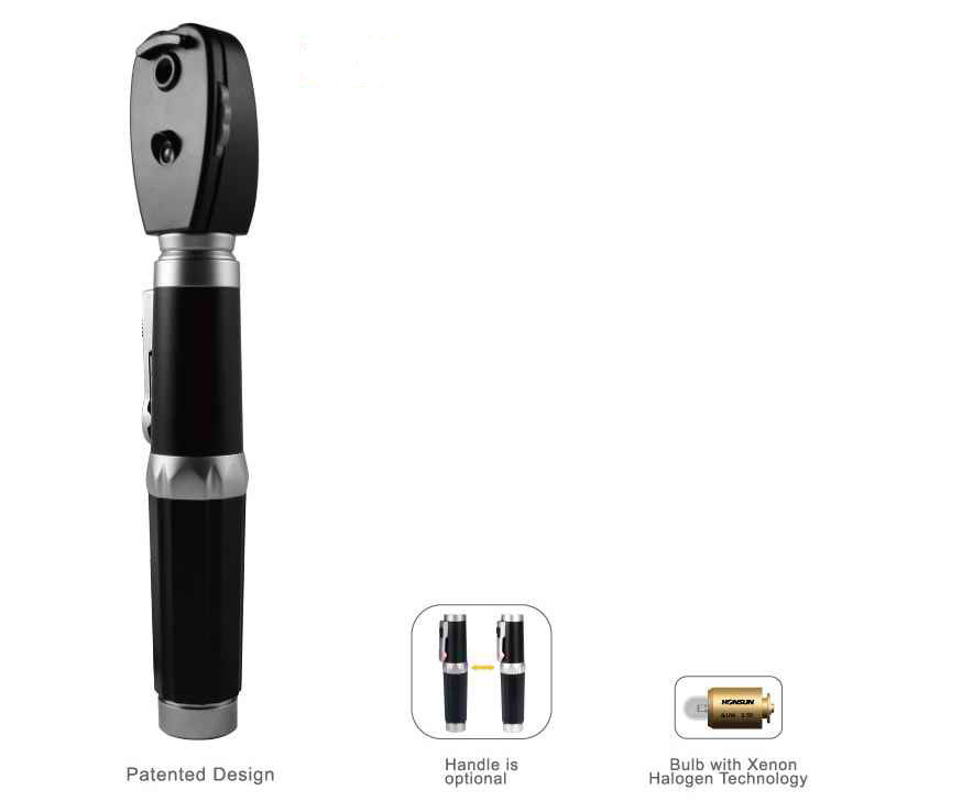 XHL Xenon Halogen Portable Otoscope , Digital Otoscope Ophthalmoscope