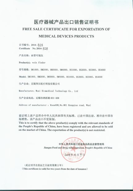 China Wuxi Biomedical Technology Co., Ltd. Certification